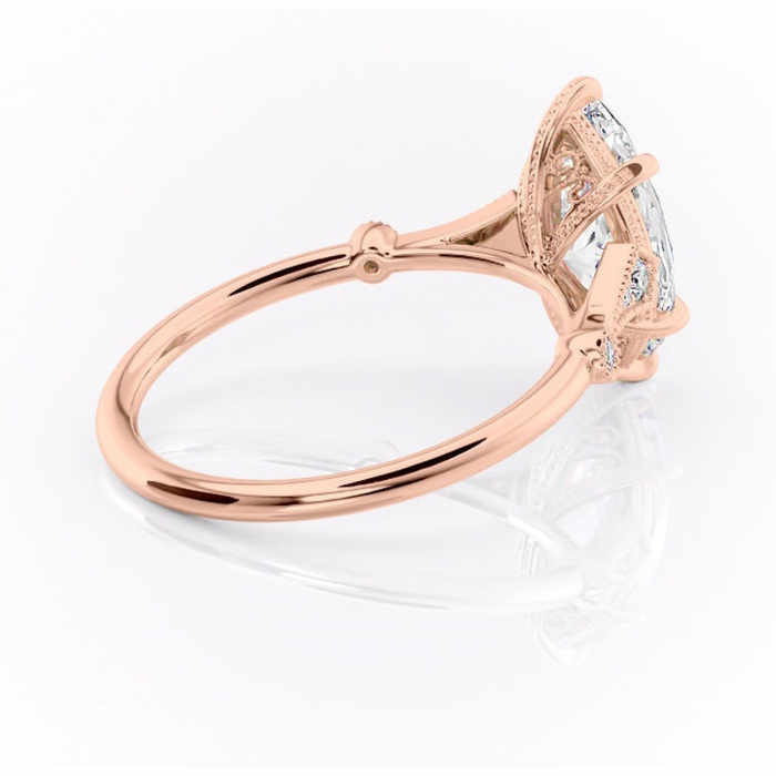 Inel de logodnă Lacey din aur Rose 18kt cu moissanite tăietură marquise – Pietre laterale rafinată pentru profil înalt | Personalizează și configurează gratuit online [3]
