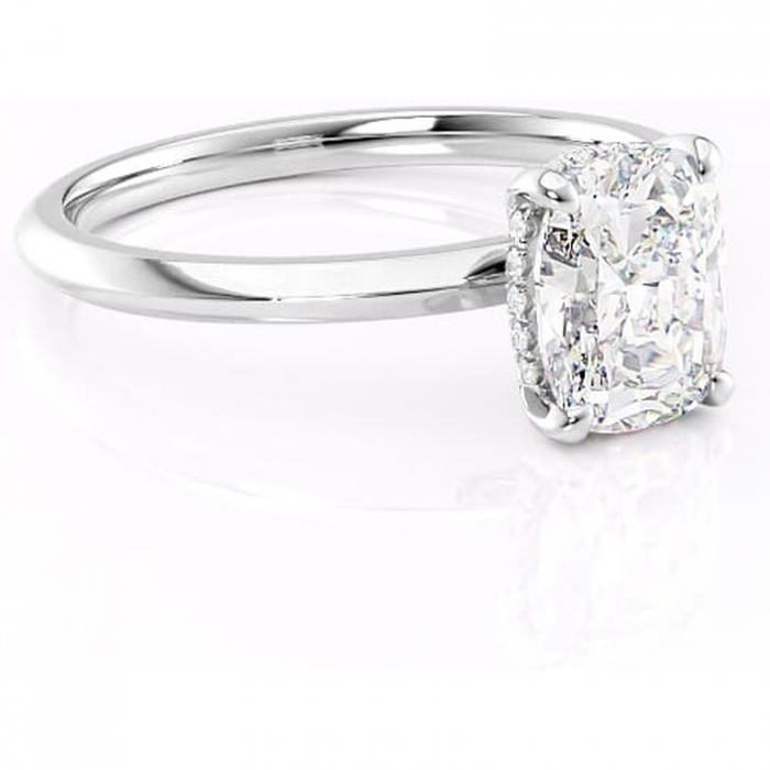 Inel de logodnă Lavender din aur Alb 14kt cu moissanite tăietură asscher – Solitar rafinată pentru profil înalt | Personalizează și configurează gratuit online [1]