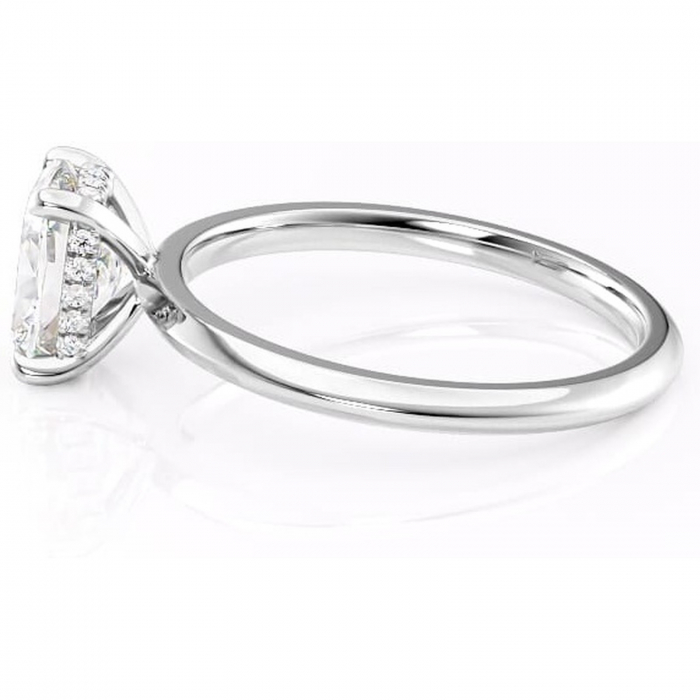 Inel de logodnă Lavender din aur Alb 14kt cu moissanite tăietură asscher – Solitar rafinată pentru profil înalt | Personalizează și configurează gratuit online [6]