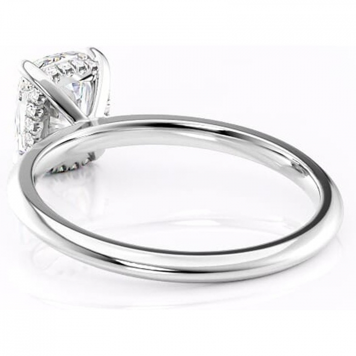 Inel de logodnă Lavender din aur Alb 14kt cu moissanite tăietură asscher – Solitar rafinată pentru profil înalt | Personalizează și configurează gratuit online [4]