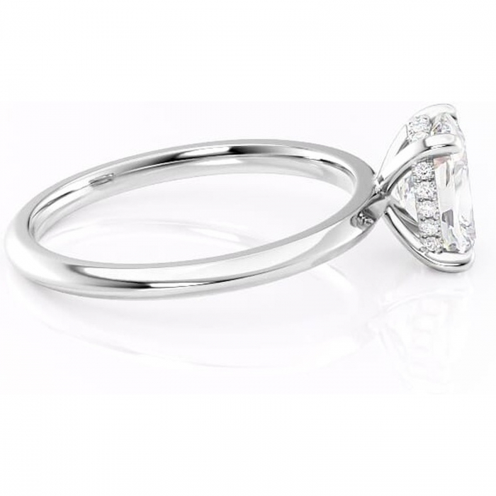 Inel de logodnă Lavender din aur Alb 14kt cu moissanite tăietură asscher – Solitar rafinată pentru profil înalt | Personalizează și configurează gratuit online [2]