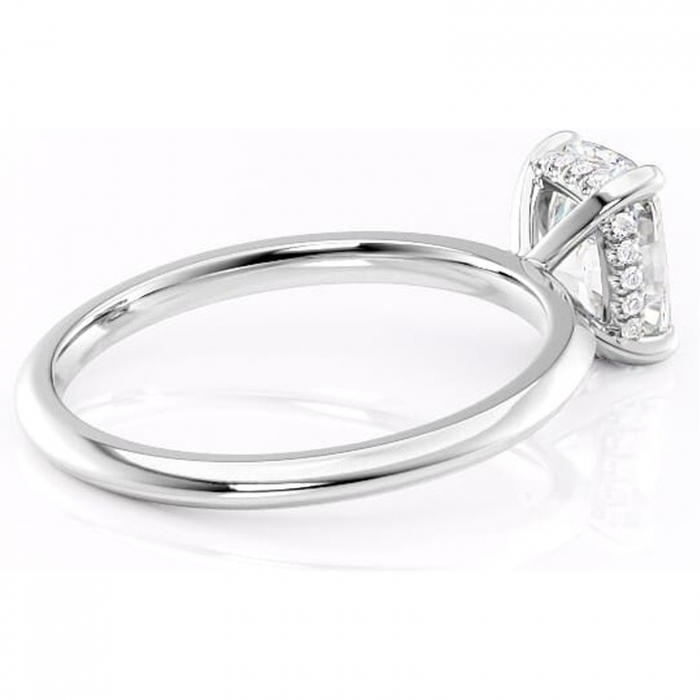 Inel de logodnă Lavender din aur Alb 14kt cu moissanite tăietură asscher – Solitar rafinată pentru profil înalt | Personalizează și configurează gratuit online [3]