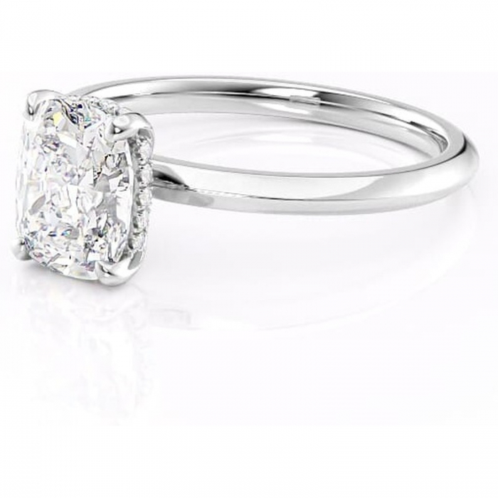 Inel de logodnă Lavender din aur Alb 14kt cu moissanite tăietură asscher – Solitar rafinată pentru profil înalt | Personalizează și configurează gratuit online [7]