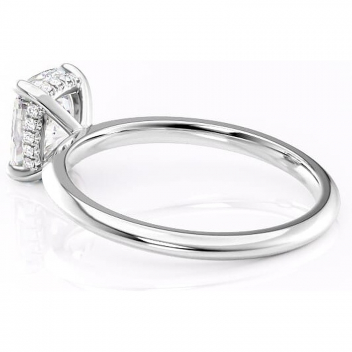 Inel de logodnă Lavender din aur Alb 14kt cu moissanite tăietură asscher – Solitar rafinată pentru profil înalt | Personalizează și configurează gratuit online [5]
