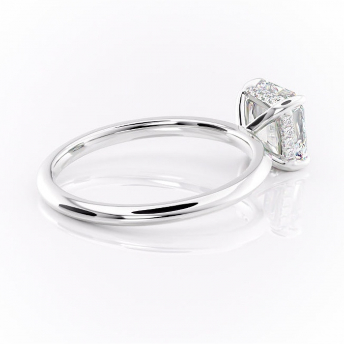 Inel de logodnă Lavender din aur Alb 14kt cu moissanite tăietură asscher – Solitar rafinată pentru profil înalt | Personalizează și configurează gratuit online [3]