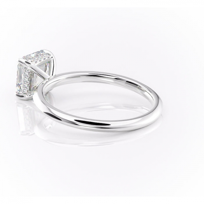 Inel de logodnă Lavender din aur Alb 14kt cu moissanite tăietură asscher – Solitar rafinată pentru profil înalt | Personalizează și configurează gratuit online [5]