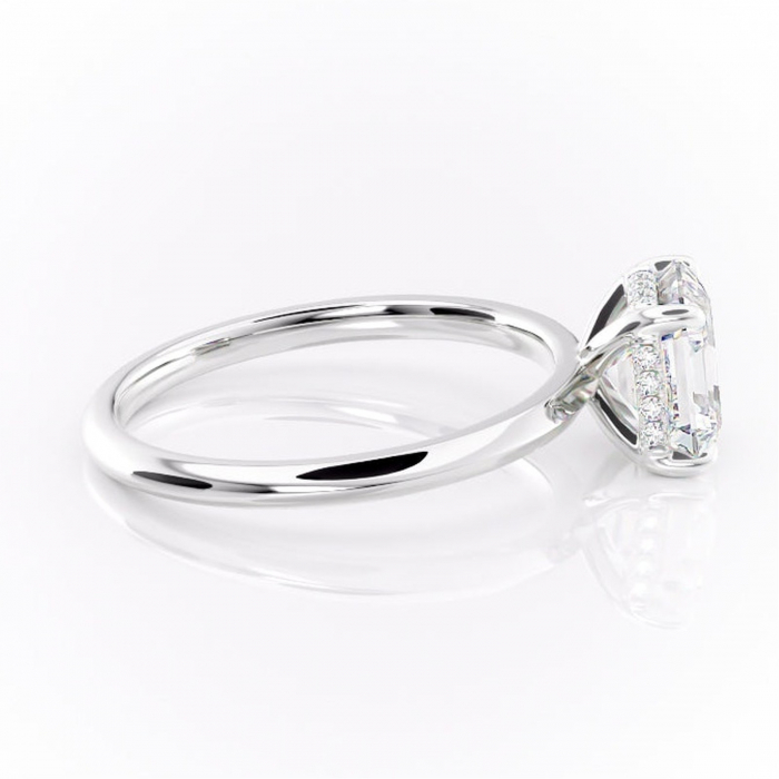 Inel de logodnă Lavender din aur Alb 14kt cu moissanite tăietură asscher – Solitar rafinată pentru profil înalt | Personalizează și configurează gratuit online [2]