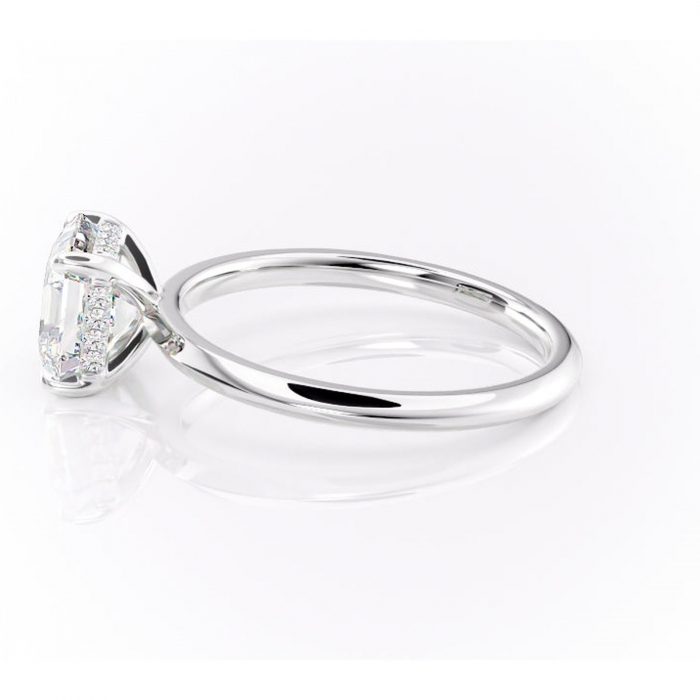 Inel de logodnă Lavender din aur Alb 14kt cu moissanite tăietură asscher – Solitar rafinată pentru profil înalt | Personalizează și configurează gratuit online [6]