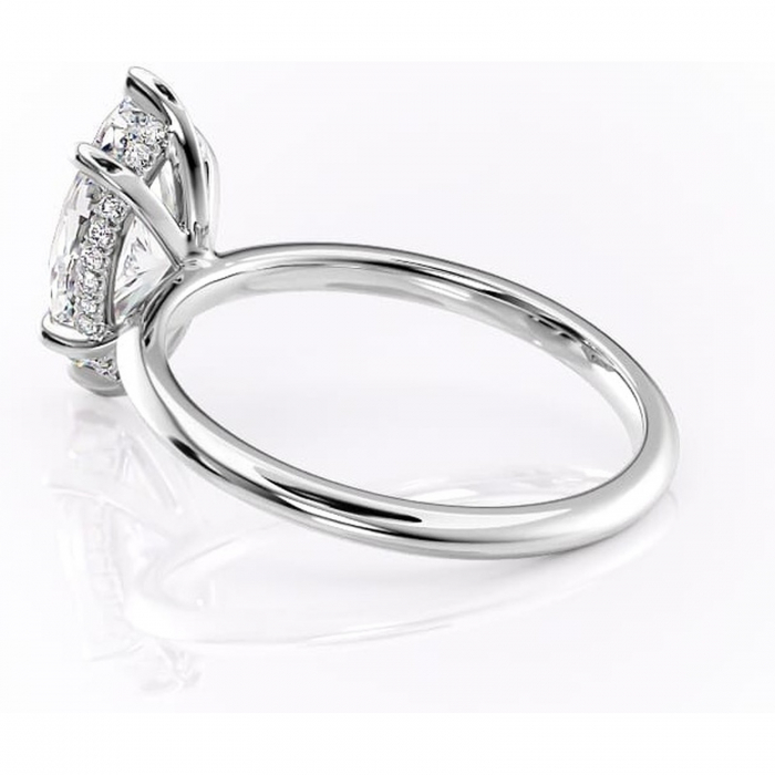 Inel de logodnă Lavender din aur Alb 14kt cu moissanite tăietură marquise – Solitar rafinată pentru profil înalt | Personalizează și configurează gratuit online [5]