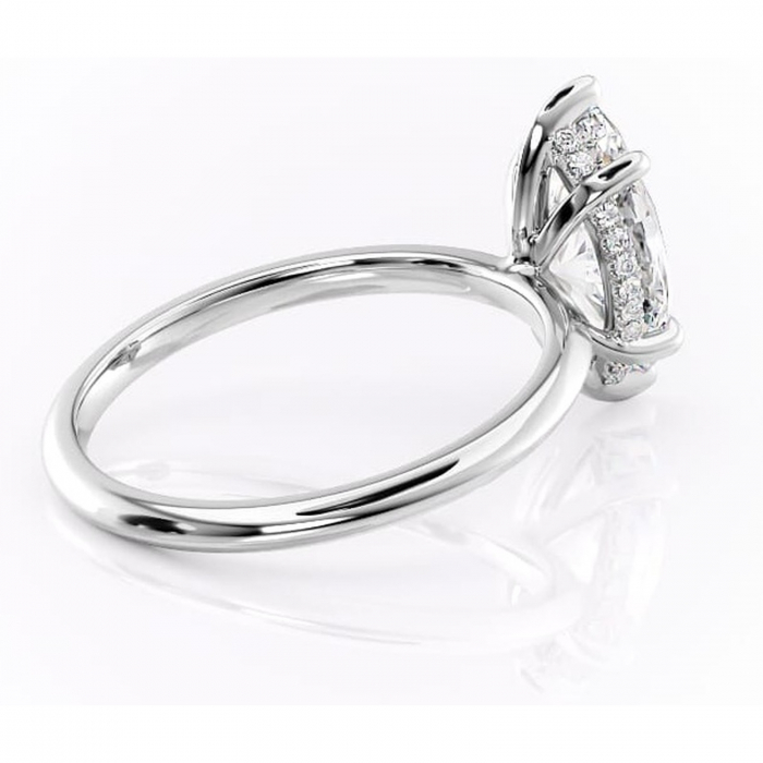 Inel de logodnă Lavender din aur Alb 14kt cu moissanite tăietură marquise – Solitar rafinată pentru profil înalt | Personalizează și configurează gratuit online [3]