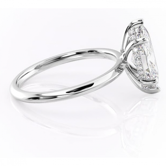 Inel de logodnă Lavender din aur Alb 14kt cu moissanite tăietură marquise – Solitar rafinată pentru profil înalt | Personalizează și configurează gratuit online [2]