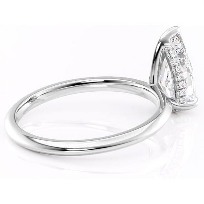 Inel de logodnă Lavender din aur Alb 18kt cu moissanite tăietură pară – Solitar rafinată pentru profil înalt | Personalizează și configurează gratuit online [3]