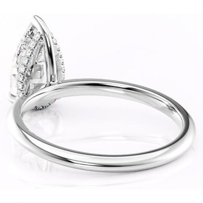 Inel de logodnă Lavender din aur Alb 18kt cu moissanite tăietură pară – Solitar rafinată pentru profil înalt | Personalizează și configurează gratuit online [4]