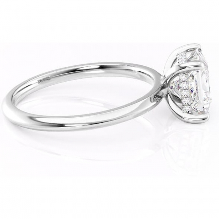 Inel de logodnă Lavender din aur Alb 14kt cu moissanite tăietură princess – Solitar rafinată pentru profil înalt | Personalizează și configurează gratuit online [2]