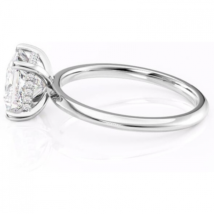Inel de logodnă Lavender din aur Alb 14kt cu moissanite tăietură princess – Solitar rafinată pentru profil înalt | Personalizează și configurează gratuit online [6]