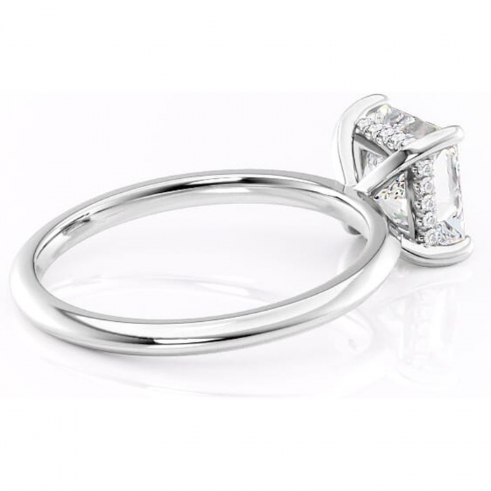 Inel de logodnă Lavender din aur Alb 14kt cu moissanite tăietură princess – Solitar rafinată pentru profil înalt | Personalizează și configurează gratuit online [3]