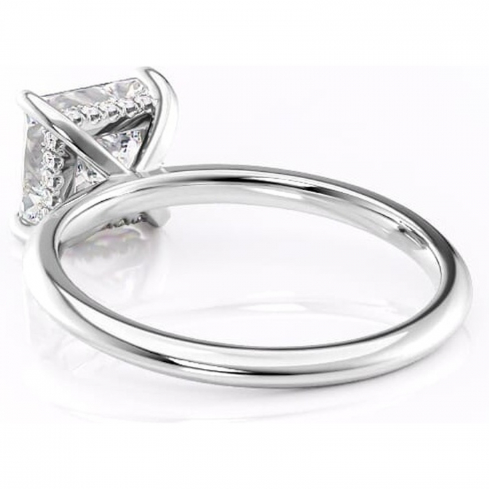 Inel de logodnă Lavender din aur Alb 14kt cu moissanite tăietură princess – Solitar rafinată pentru profil înalt | Personalizează și configurează gratuit online [4]