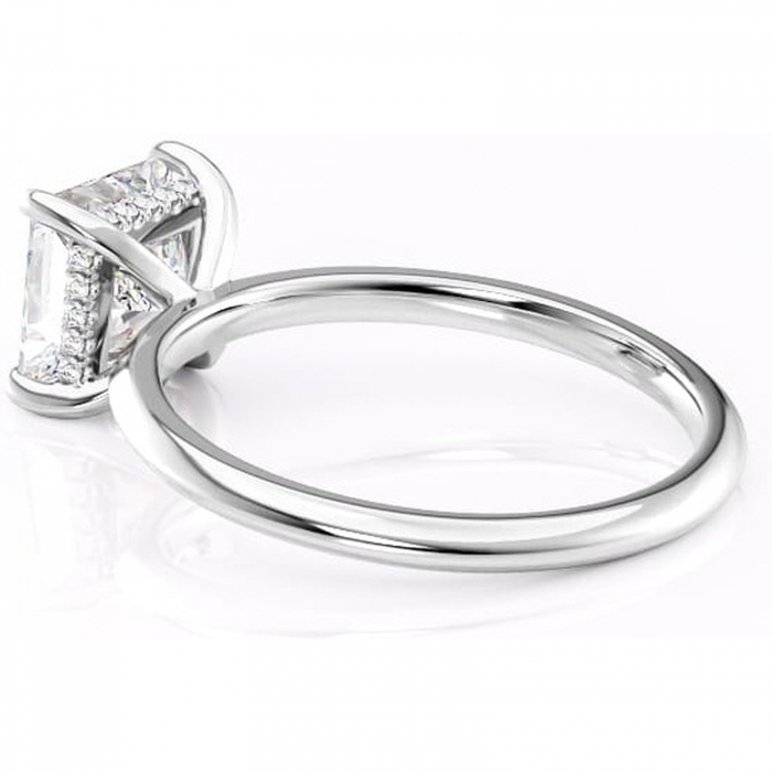 Inel de logodnă Lavender din aur Alb 14kt cu moissanite tăietură princess – Solitar rafinată pentru profil înalt | Personalizează și configurează gratuit online [5]