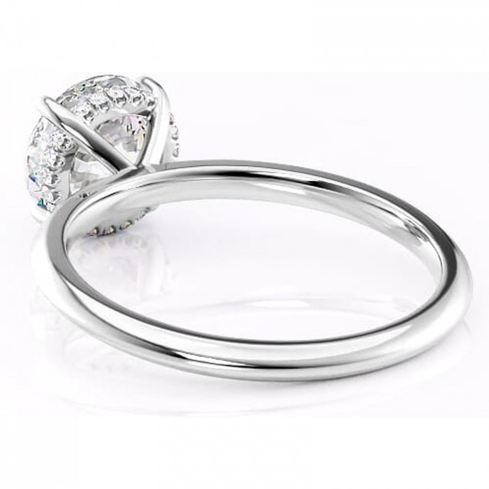 Inel de logodnă Lavender din aur Alb 14kt cu moissanite tăietură rotundă – Solitar rafinată pentru profil înalt | Personalizează și configurează gratuit online [4]