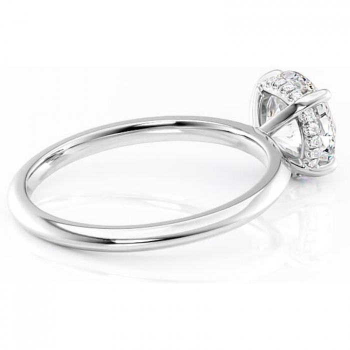 Inel de logodnă Lavender din aur Alb 14kt cu moissanite tăietură rotundă – Solitar rafinată pentru profil înalt | Personalizează și configurează gratuit online [3]