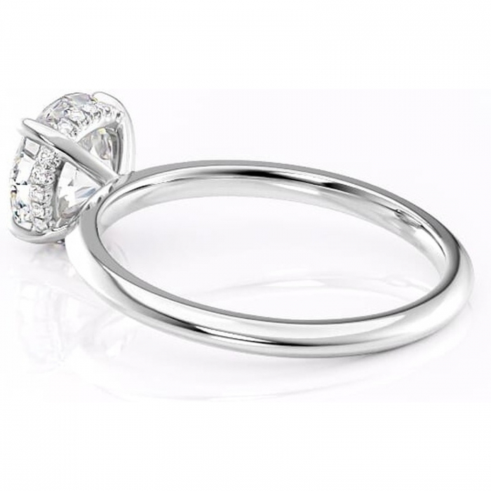 Inel de logodnă Lavender din aur Alb 14kt cu moissanite tăietură rotundă – Solitar rafinată pentru profil înalt | Personalizează și configurează gratuit online [5]