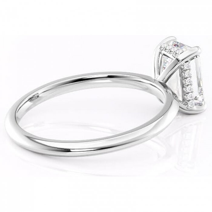 Inel de logodnă Lavender din aur Alb 18kt cu moissanite tăietură smarald – Solitar rafinată pentru profil înalt | Personalizează și configurează gratuit online [3]