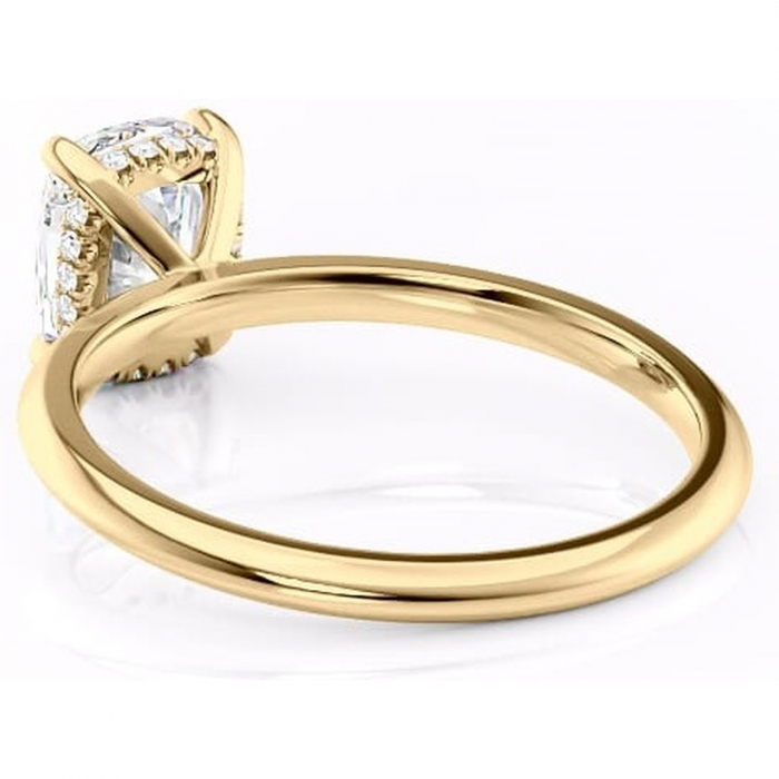 Inel de logodnă Lavender din aur Galben 14kt cu moissanite tăietură asscher – Solitar rafinată pentru profil înalt | Personalizează și configurează gratuit online [4]