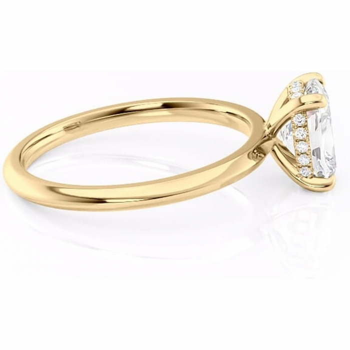 Inel de logodnă Lavender din aur Galben 14kt cu moissanite tăietură asscher – Solitar rafinată pentru profil înalt | Personalizează și configurează gratuit online [2]