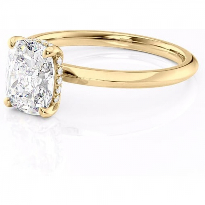 Inel de logodnă Lavender din aur Galben 14kt cu moissanite tăietură asscher – Solitar rafinată pentru profil înalt | Personalizează și configurează gratuit online [7]