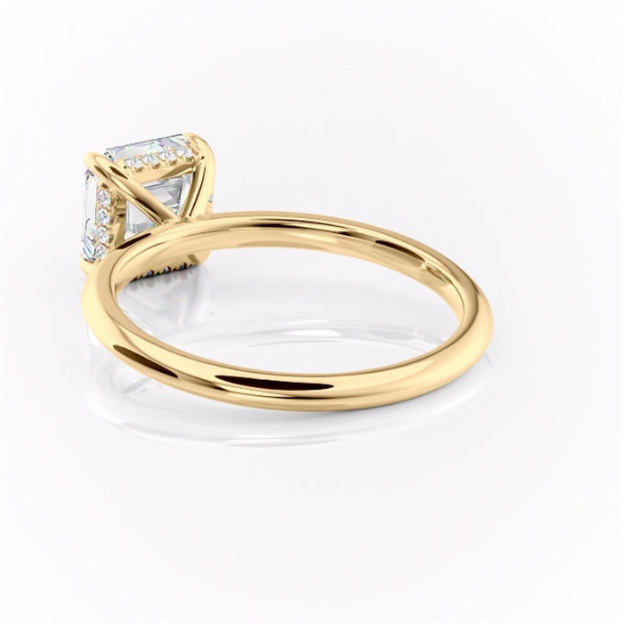 Inel de logodnă Lavender din aur Galben 18kt cu moissanite tăietură asscher – Solitar rafinată pentru profil înalt | Personalizează și configurează gratuit online [4]