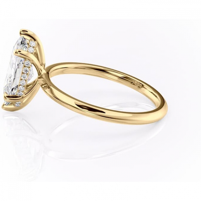 Inel de logodnă Lavender din aur Galben 14kt cu moissanite tăietură marquise – Solitar rafinată pentru profil înalt | Personalizează și configurează gratuit online [6]