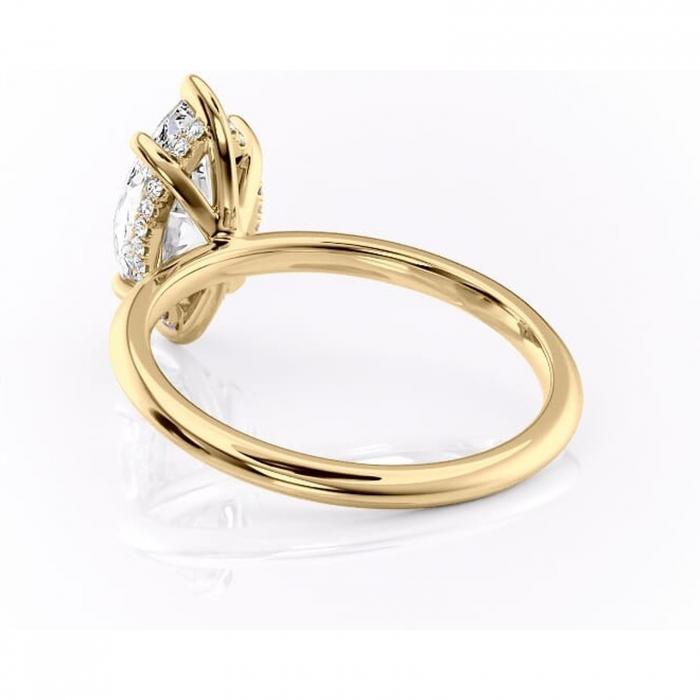 Inel de logodnă Lavender din aur Galben 14kt cu moissanite tăietură marquise – Solitar rafinată pentru profil înalt | Personalizează și configurează gratuit online [4]