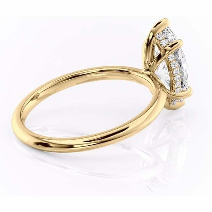 Inel de logodnă Lavender din aur Galben 14kt cu moissanite tăietură marquise – Solitar rafinată pentru profil înalt | Personalizează și configurează gratuit online [3]
