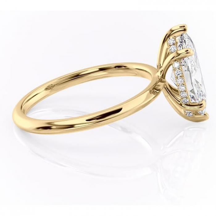 Inel de logodnă Lavender din aur Galben 14kt cu moissanite tăietură marquise – Solitar rafinată pentru profil înalt | Personalizează și configurează gratuit online [2]