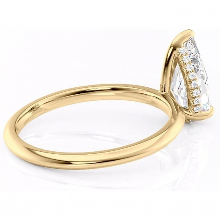 Inel de logodnă Lavender din aur Galben 18kt cu moissanite tăietură pară – Solitar rafinată pentru profil înalt | Personalizează și configurează gratuit online [3]