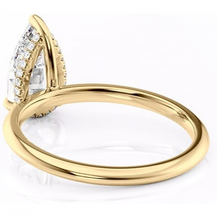 Inel de logodnă Lavender din aur Galben 18kt cu moissanite tăietură pară – Solitar rafinată pentru profil înalt | Personalizează și configurează gratuit online [4]
