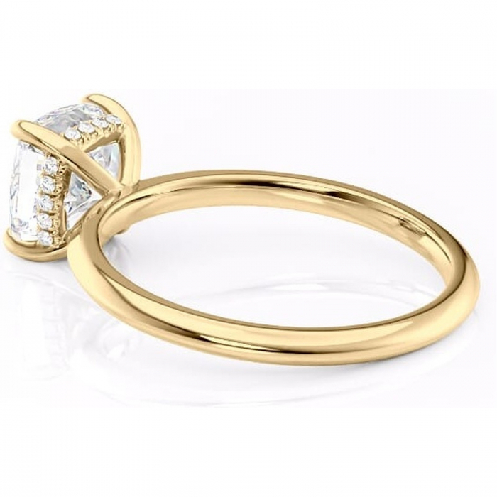 Inel de logodnă Lavender din aur Galben 14kt cu moissanite tăietură pernă – Solitar rafinată pentru profil înalt | Personalizează și configurează gratuit online [5]