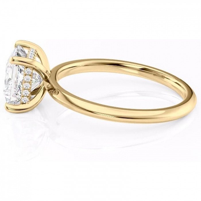 Inel de logodnă Lavender din aur Galben 18kt cu moissanite tăietură princess – Solitar rafinată pentru profil înalt | Personalizează și configurează gratuit online [6]