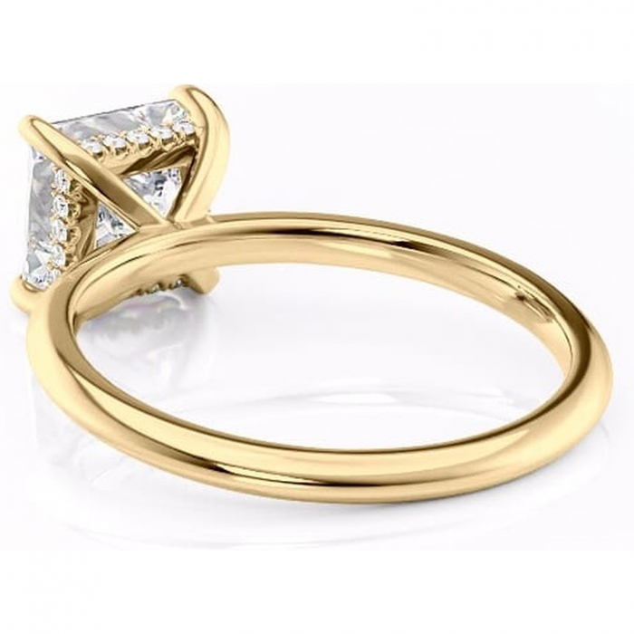 Inel de logodnă Lavender din aur Galben 18kt cu moissanite tăietură princess – Solitar rafinată pentru profil înalt | Personalizează și configurează gratuit online [4]