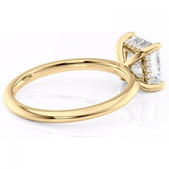 Inel de logodnă Lavender din aur Galben 18kt cu moissanite tăietură princess – Solitar rafinată pentru profil înalt | Personalizează și configurează gratuit online [3]
