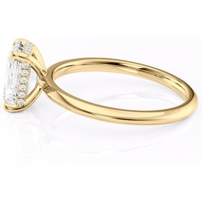 Inel de logodnă Lavender din aur Galben 18kt cu moissanite tăietură radiantă – Solitar rafinată pentru profil înalt | Personalizează și configurează gratuit online [6]