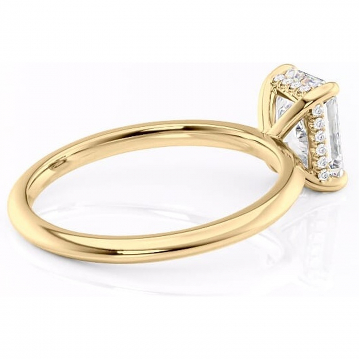 Inel de logodnă Lavender din aur Galben 18kt cu moissanite tăietură radiantă – Solitar rafinată pentru profil înalt | Personalizează și configurează gratuit online [3]