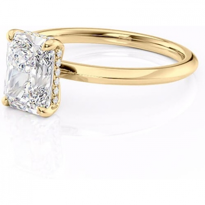 Inel de logodnă Lavender din aur Galben 18kt cu moissanite tăietură radiantă – Solitar rafinată pentru profil înalt | Personalizează și configurează gratuit online [7]