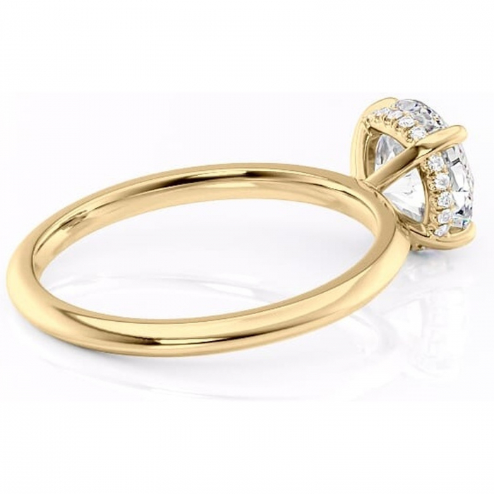 Inel de logodnă Lavender din aur Galben 14kt cu moissanite tăietură rotundă – Solitar rafinată pentru profil înalt | Personalizează și configurează gratuit online [3]