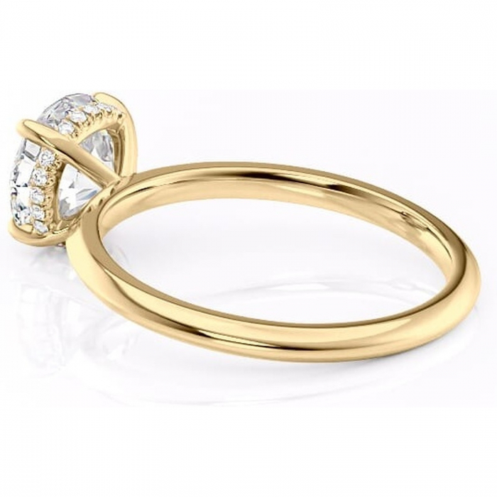 Inel de logodnă Lavender din aur Galben 14kt cu moissanite tăietură rotundă – Solitar rafinată pentru profil înalt | Personalizează și configurează gratuit online [5]