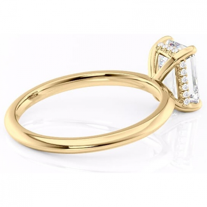 Inel de logodnă Lavender din aur Galben 14kt cu moissanite tăietură smarald – Solitar rafinată pentru profil înalt | Personalizează și configurează gratuit online [3]
