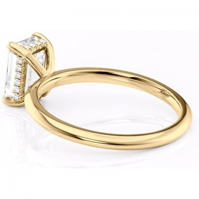 Inel de logodnă Lavender din aur Galben 14kt cu moissanite tăietură smarald – Solitar rafinată pentru profil înalt | Personalizează și configurează gratuit online [5]