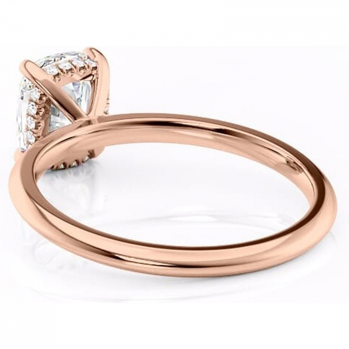 Inel de logodnă Lavender din aur Rose 14kt cu moissanite tăietură asscher – Solitar rafinată pentru profil înalt | Personalizează și configurează gratuit online [4]