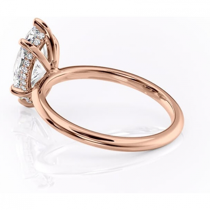 Inel de logodnă Lavender din aur Rose 14kt cu moissanite tăietură marquise – Solitar rafinată pentru profil înalt | Personalizează și configurează gratuit online [5]