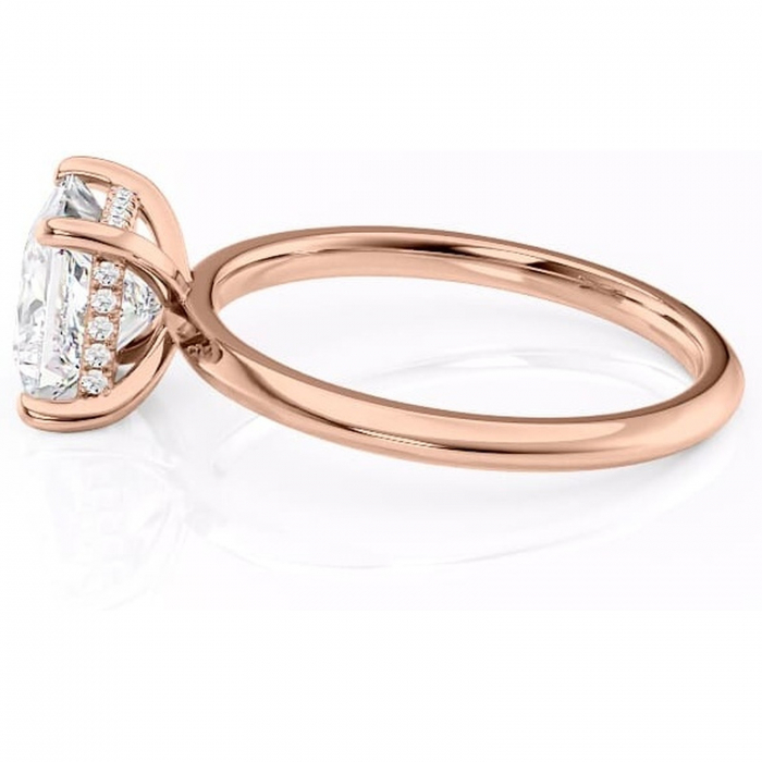 Inel de logodnă Lavender din aur Rose 14kt cu moissanite tăietură princess – Solitar rafinată pentru profil înalt | Personalizează și configurează gratuit online [6]